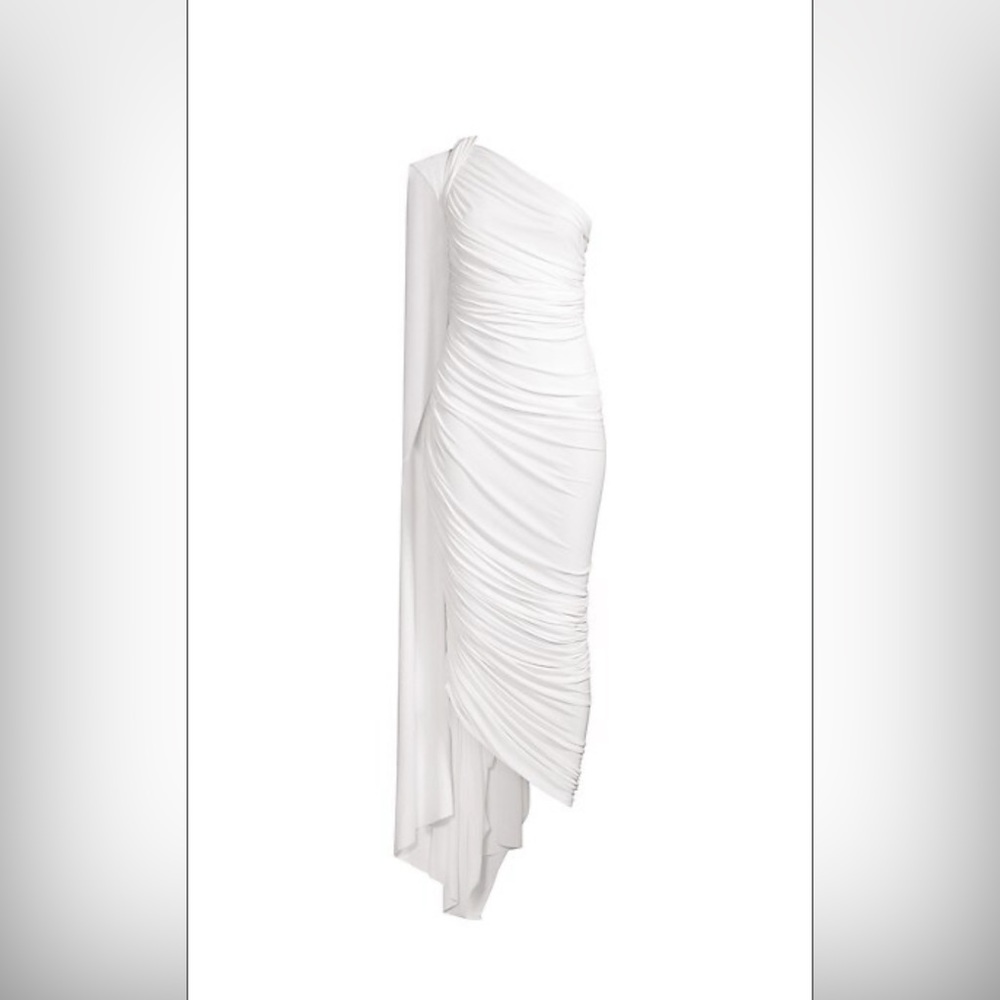 #NEVERWORN Norma Kamali White Diana Dress w/ Cape XL